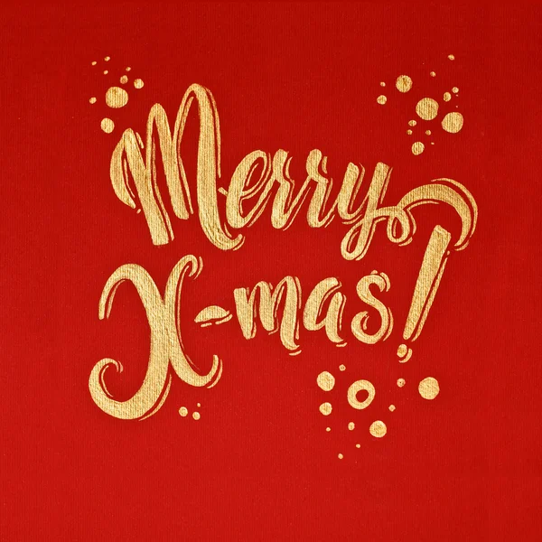 С Рождеством, Красная и Золотая каллиграфические открытки — стоковое фото