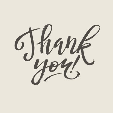 Thank You Card Calligraphy clipart