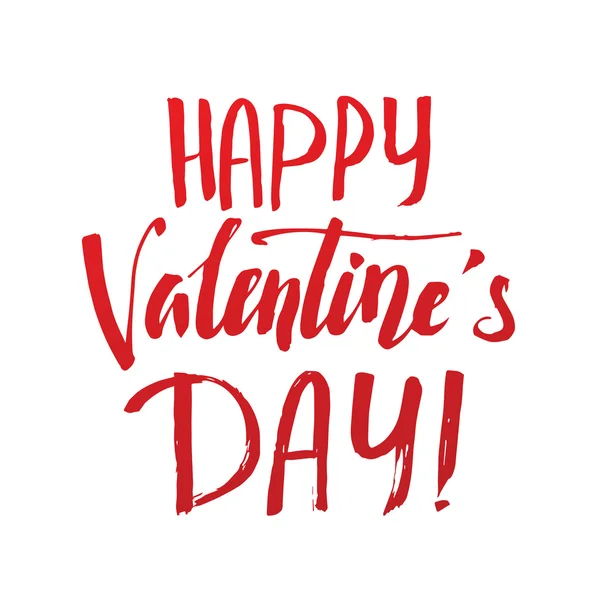 Happy Valentines Day onzorgvuldig kalligrafische inscriptie in rode le — Stockvector