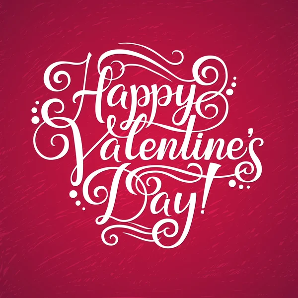 Happy Valentines Day lettering background — Stock Vector