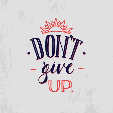 Motivasyon el çekilmiş Poster. Siyah ve kırmızı vektör kartı ile el çekilmiş benzersiz tipografi tasarım öğesi için tebrik kartları ve afiş tasarımı