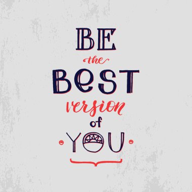 Motivasyon el çekilmiş Poster. Siyah ve kırmızı vektör kartı ile el çekilmiş benzersiz tipografi tasarım öğesi için tebrik kartları ve afiş tasarımı