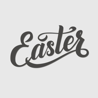 Paskalya tipografik arka plan. El yazı, kaligrafi kartı