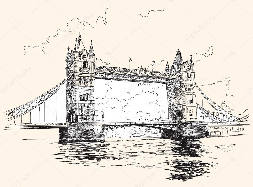 ORIGINAL PEN & ink London Cityscape drawing The Shard, Thames & London  bridge £29.99 - PicClick UK
