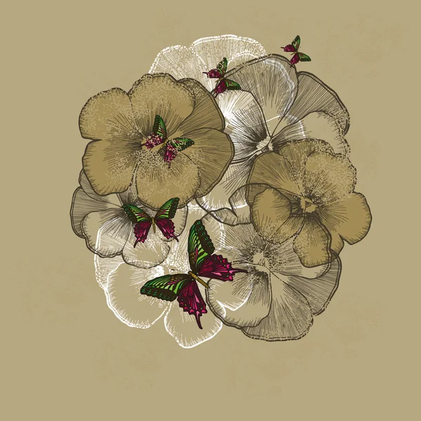 Fundo floral vintage com pálidas. Ilustração vetorial . Ilustração De Bancos De Imagens