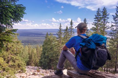 Turist sit Dağı tepesinde