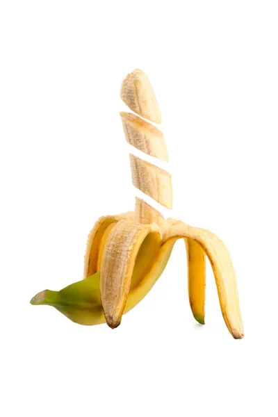 Банан на білому — стокове фото
