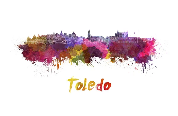 Toledo skyline em aquarela — Fotografia de Stock