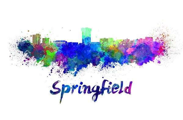Springfield MO skyline em aquarela — Fotografia de Stock