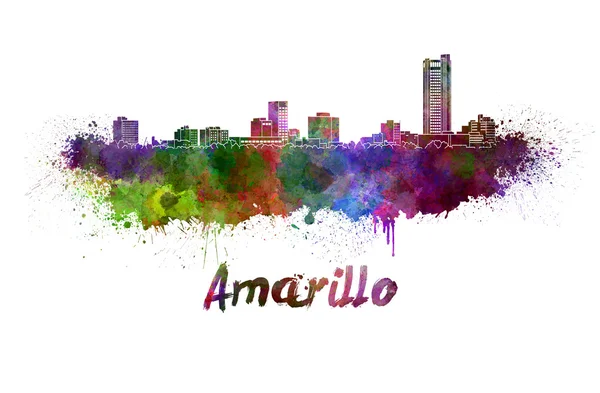 Amarillo skyline i akvarellfarge – stockfoto