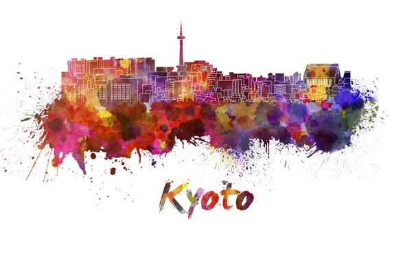 Kyoto silhuett i akvarell — Stockfoto