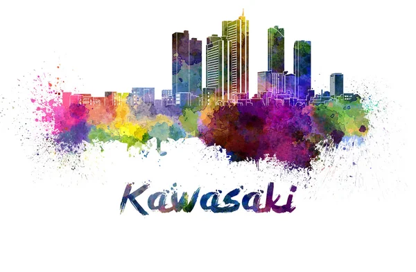 Skyline di Kawasaki in acquerello — Foto Stock