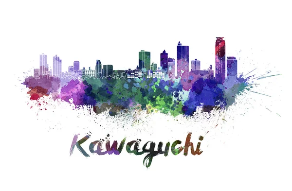 Skyline Kawaguchi em aquarela — Fotografia de Stock