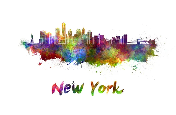 Nova Iorque skyline em aquarela — Fotografia de Stock