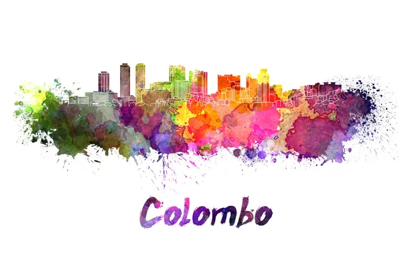 Colombo skyline i akvarellfarge – stockfoto
