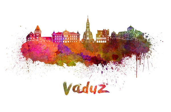 Vaduz skyline in watercolor — Stock Photo, Image