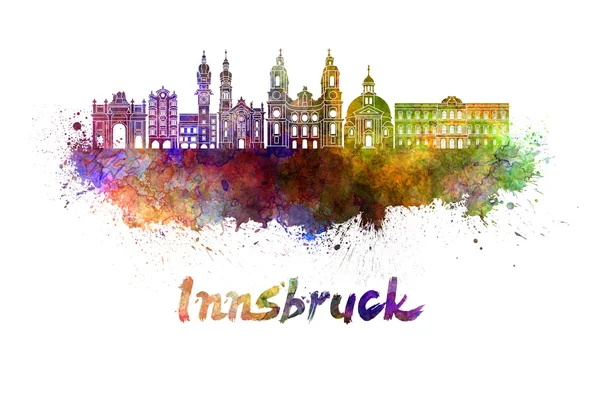 Innsbruck silhuett i akvarell — Stockfoto