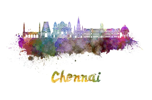 Chennai skyline in watercolor — Stock Photo, Image