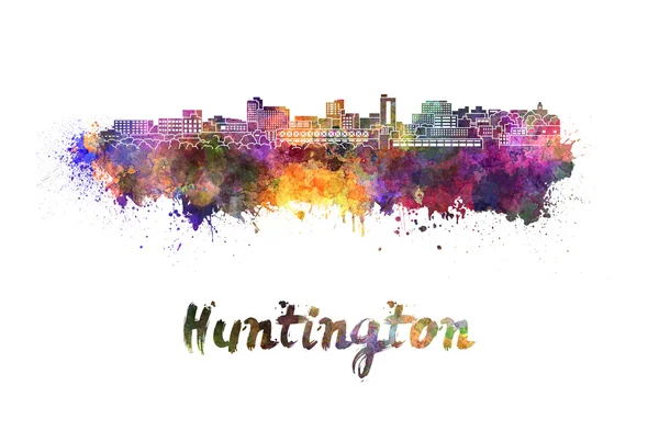 De skyline van Huntington in aquarel — Stockfoto