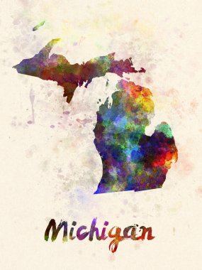 Michigan US state in watercolor clipart