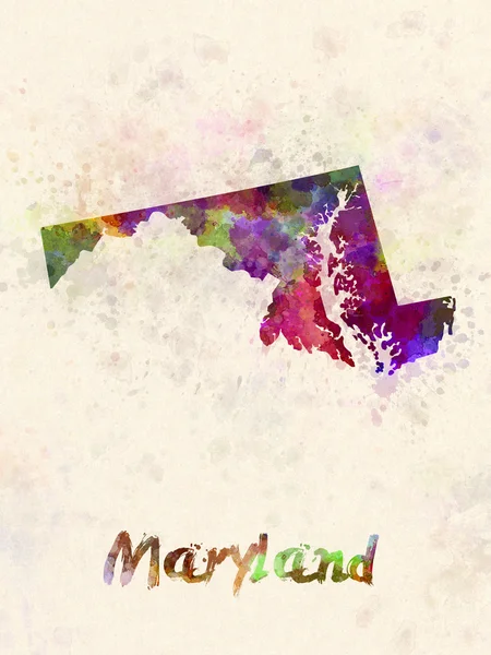 Estado de Maryland EUA em aquarela — Fotografia de Stock