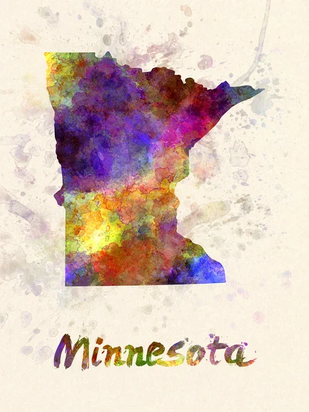 Minnesota estado dos EUA em aquarela — Fotografia de Stock