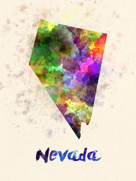 Estado de Nevada EUA em aquarela — Fotografia de Stock