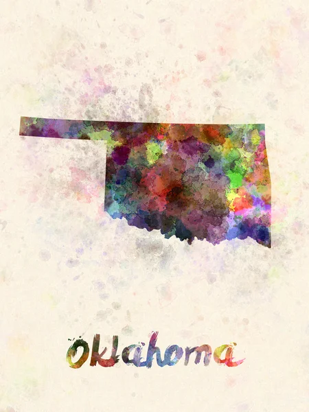 Oklahoma estado dos EUA em aquarela — Fotografia de Stock