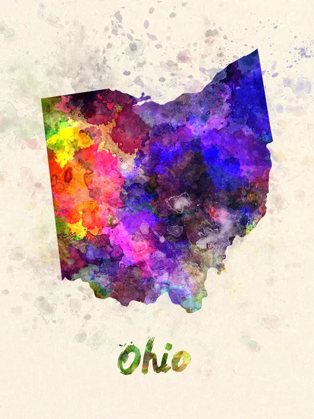 Estado de Ohio EUA em aquarela — Fotografia de Stock