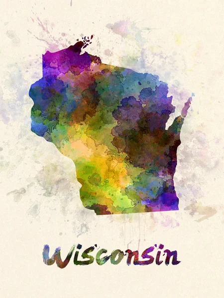 Wisconsin US state in watercolor — Stock Photo, Image