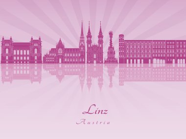 Mor parlak orkide Linz manzarası