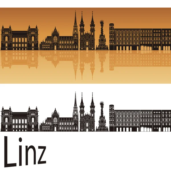 Linz skyline em laranja —  Vetores de Stock