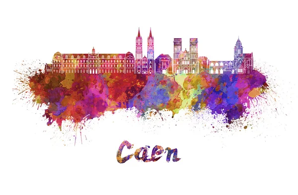 Caen skyline in watercolor — Stock Photo, Image