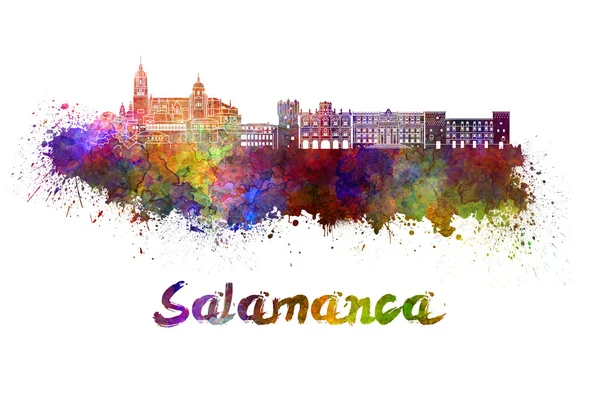 Salamanca Panorama v akvarel — Stock fotografie