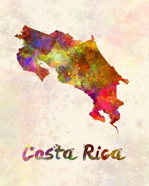 Costa Rica in watercolor clipart