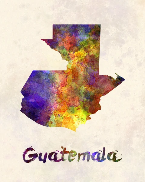 Guatemala mapa em aquarela — Fotografia de Stock