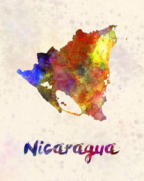 Nicarágua mapa em aquarela — Fotografia de Stock