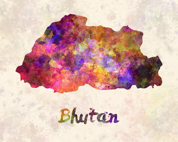 Bhutan in watercolor — Stock Photo, Image