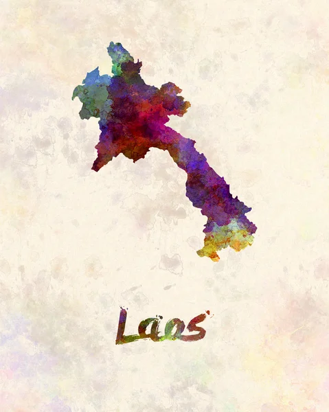 Laos in watercolor — Stock Photo, Image