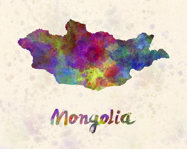 Mongolsko v akvarel — Stock fotografie