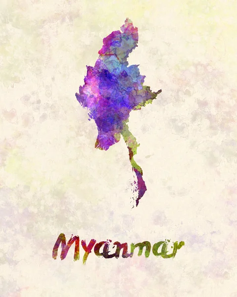 Myanmaru v akvarel — Stock fotografie