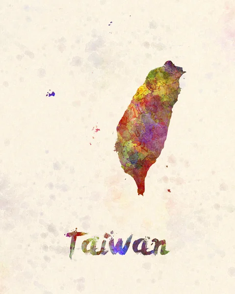 Tajwan w akwarela — Zdjęcie stockowe