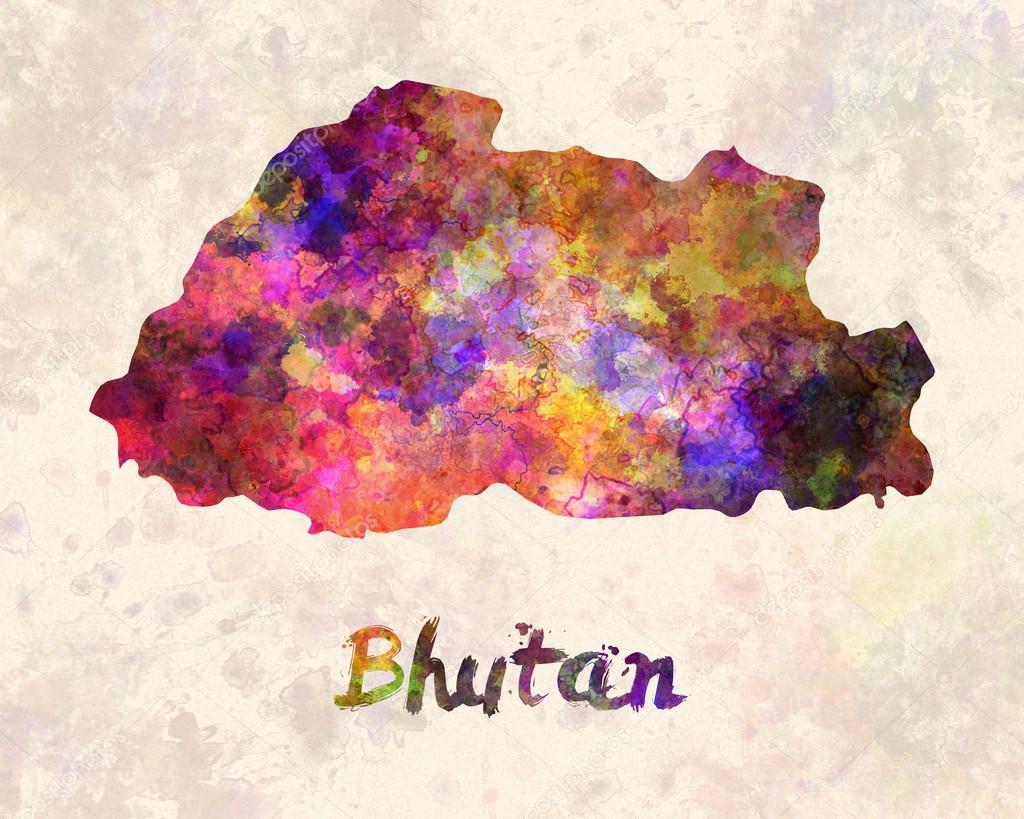 Bhutan in watercolor