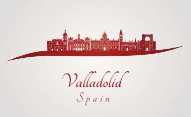 Valladolid skyline in red clipart
