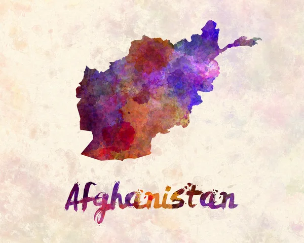 Afghánistán v akvarel — Stock fotografie