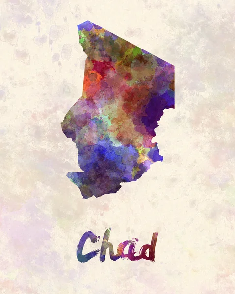 Chad in aquarel — Stockfoto