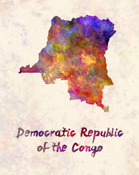 República Democrática do Congo em aquarela — Fotografia de Stock