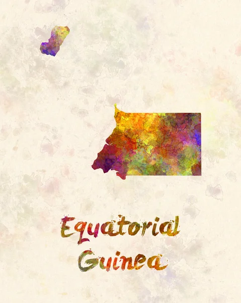 Guiné equatorial em aquarela — Fotografia de Stock