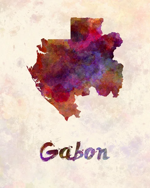 Gabon in watercolor — Stock Photo, Image
