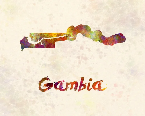 Gambia in aquarel — Stockfoto
